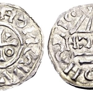 Duitsland, Beieren, Regensburg. Hendrik (Heinrich) II, Koning 1002-1024, AR Denier