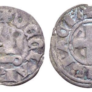 Kruisvaarders, Prinsdom Achaea. Floris van Henegouwen (Florent de Hainaut) 1289-1297 Billon Denier Tournois. Clarenza