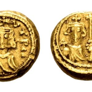 Constantijn IV Pogonatus, met Heraclius en Tiberius 668-685. Gouden Solidus. Carthago