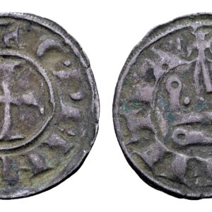 Kruisvaarders, Prinsdom Achaea. Karel II van Anjou 1285-1289. Denier, Clarenza