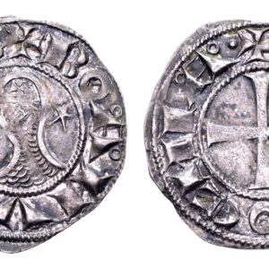 Kruisvaarders. Prinsdom Antiochië. Bohemond III 1163-1201. AR Denier Class C