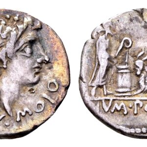 Republiek. L. Pomponius Molo. AR Denarius. Rome 97 v.Chr.